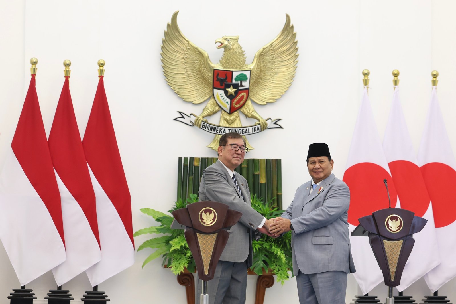 Presiden Republik Indonesia (RI) Prabowo Subianto dan PM Jepang Shigeru Ishiba, di Istana Bogor, Jawa Barat, Sabtu 11 Januari 2025. Foto: Istimewa